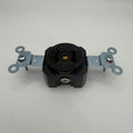 Twist-lock Single Receptacle 15A 125V 2P2W Nema L1-15R Flush Phenolic Black (#HBL7535)